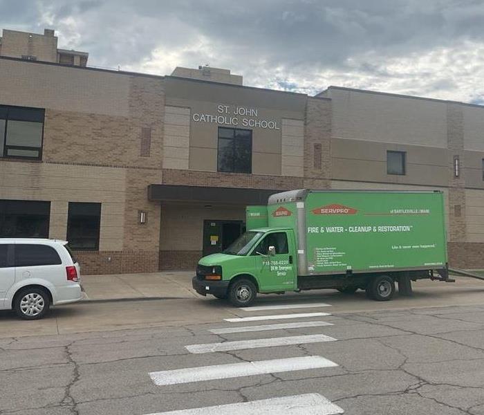 SERVPRO arriving on the first day of school for water damage